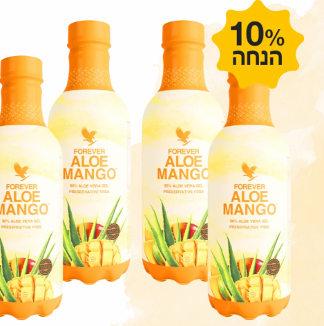 רביעיית משקה ג'ל אלוורה ומנגו